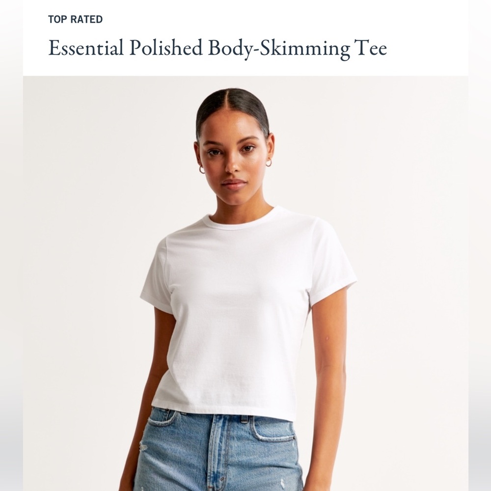 Abercrombie & Fitch White Body-Skimming Tee